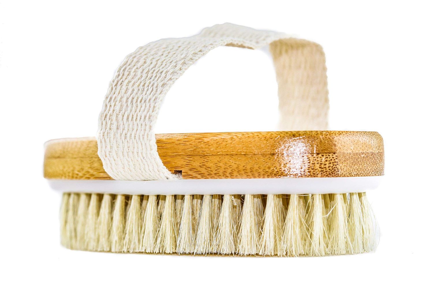 Hand Size Dry Brushing Body Brush - Face, Foot, Leg Exfoliator - Skin Tightening Cellulite Massager for Thighs - Natural Bristle Scrubber for Exfoliating Dead Skin &amp; Lymphatic Drainage