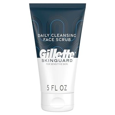 Gillette SkinGuard Face Scrub for Men, 5 oz Daily Cleansing Exfoliating Face Scrub with Shea Butter and Charcoal
