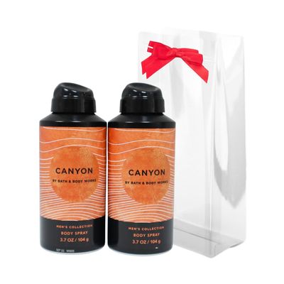 Bath &amp; Body Works Men&#39;s Collection Deodorizing Body Spray - CANYON - Gift Pack for Holiday - Lot of 2