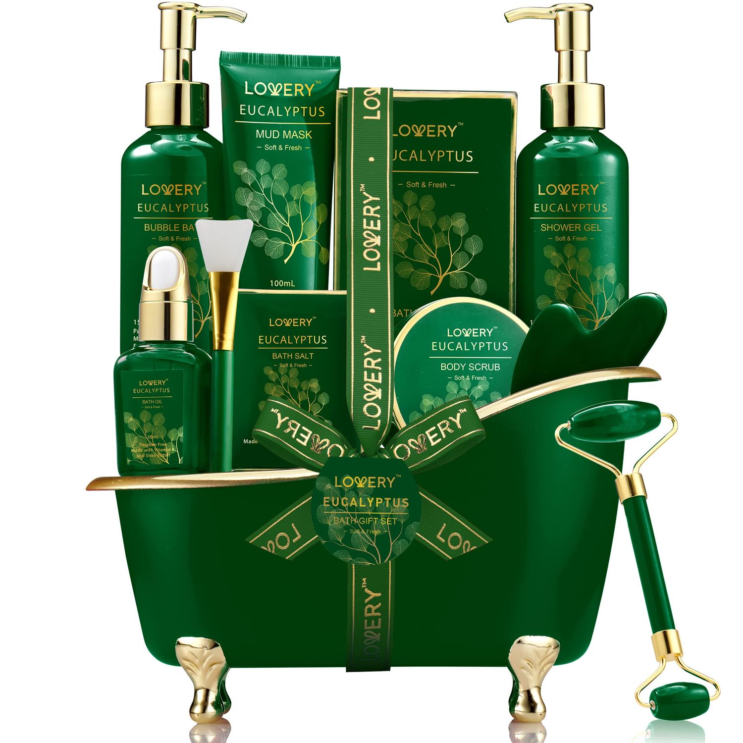 Christmas Gifts for Women &amp; Men Who Have Everything, Eucalyptus Spa Gift Baskets for Women, Mom, 16pc Bath Gift Set for Birthday Gifts for Women, Body Self Care Set for Pampering &amp; Relaxation Basket
