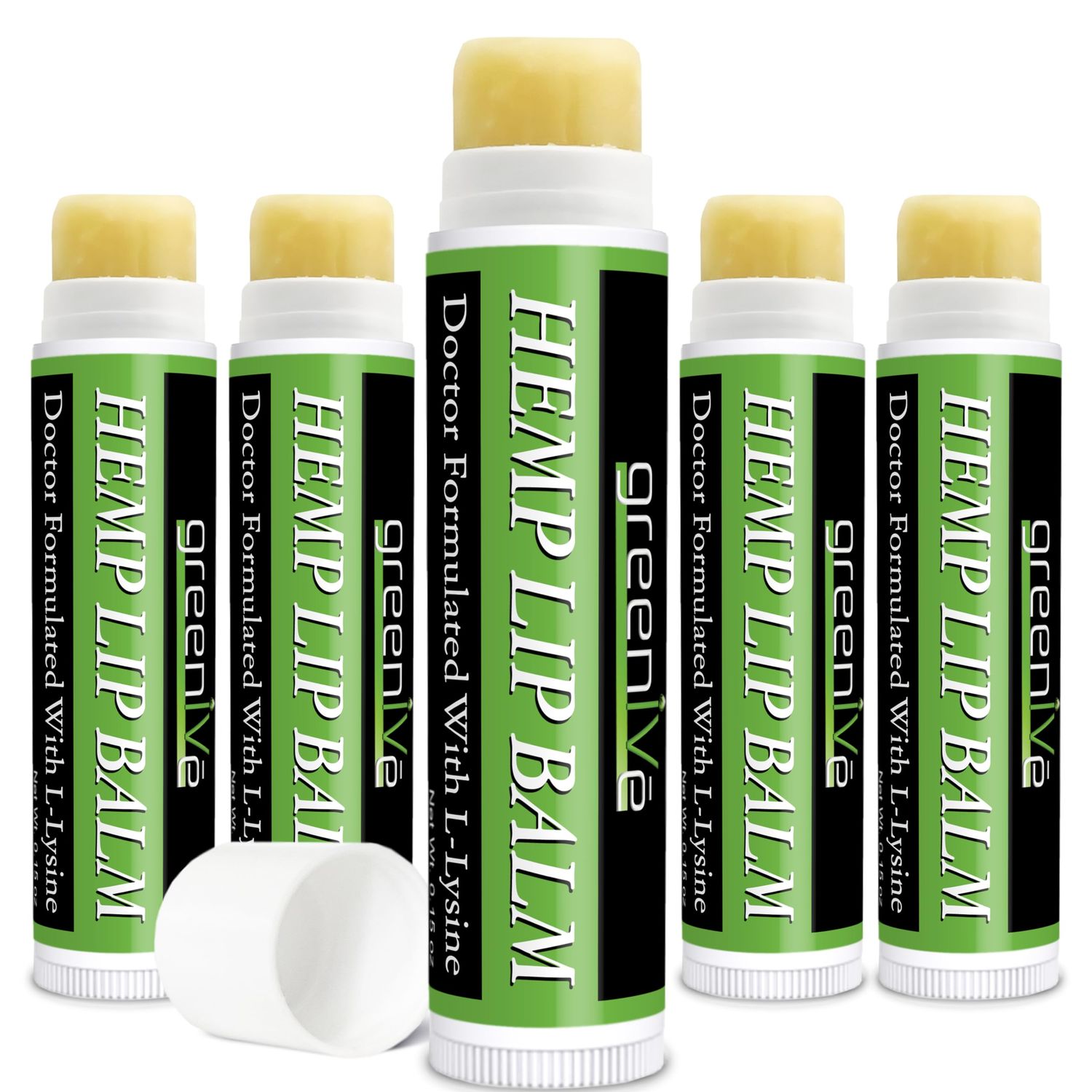 GreenIVe Hemp Lip Balm, Vegan, Omegas 3 &amp; 6, Vitamin E, L-Lysine, Hydrating Handcrafted (5)
