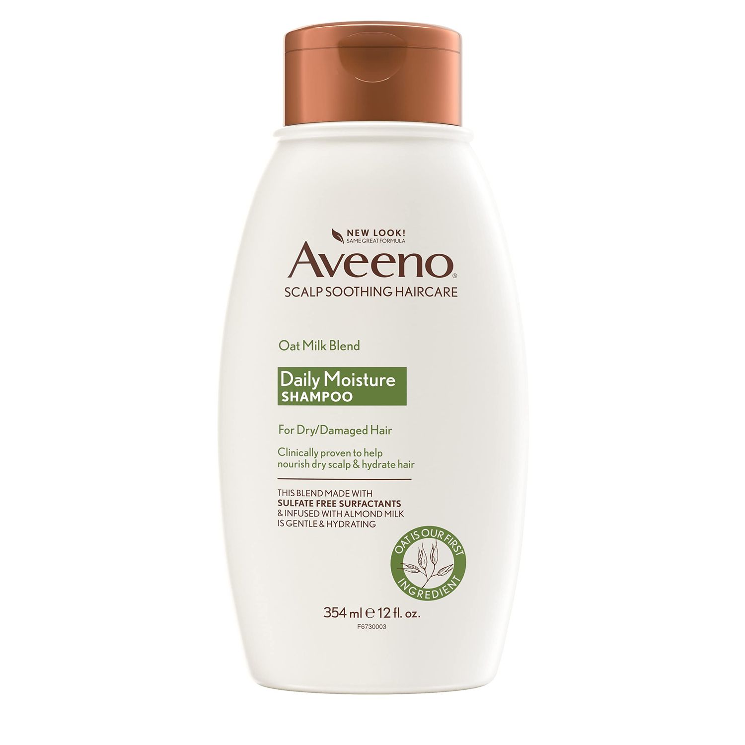 Aveeno Farm-Fresh Oat Milk Sulfate-Free Shampoo with Colloidal Oatmeal &amp; Almond Milk, Moisturizing Shampoo for All Hair Types, Safe for Color-Treated Hair, Paraben &amp; Dye-Free, 12 Fl Oz