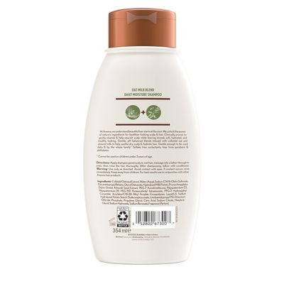 Aveeno Farm-Fresh Oat Milk Sulfate-Free Shampoo with Colloidal Oatmeal &amp; Almond Milk, Moisturizing Shampoo for All Hair Types, Safe for Color-Treated Hair, Paraben &amp; Dye-Free, 12 Fl Oz