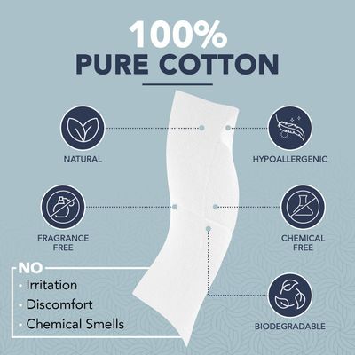 Dermacotton Disposable Cotton Face Towels - Super Soft Face Wipes, Hypoallergenic Makeup Remover Wipes, Suitable for All Skin Types Including Sensitive Skin - Biodegradable Facial Cloths (50 Pack)