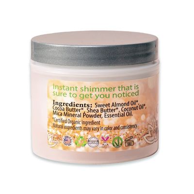 GLIMMER GODDESS Organic Whipped Body Butter - Subtle Level 1 Rose Gold Shimmer - Moisturizing &amp; Nourishing Skincare with Natural Ingredients - Gentle Glow &amp; Hydration for All Skin Types - 4.0 oz