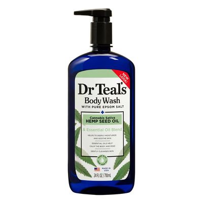 Dr. Teal's Cannabis Sativa Hemp Seed Oil Body Wash (1 bottle, 24 fl oz) - Shea Butter, Aloe Vera &amp; Vitamin E Essential Oils Blend Nourishes &amp; Rejuvenates Skin, Calms the Mind &amp; Relaxes the Senses