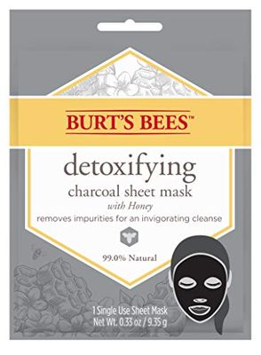Burt&#39;s Bees Detoxifying Charcoal Facial Sheet Mask, Honey, Single Use (Package May Vary)
