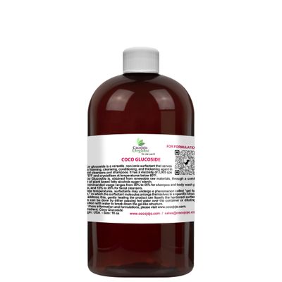 cocojojo Decyl Glucoside Natural Surfactant - Surfactants for Soap Making, Lauryl Glucoside, DIY Shower Gel, Skin Care, Body and Face Wash, Plant Derived, Natural - 16 Oz