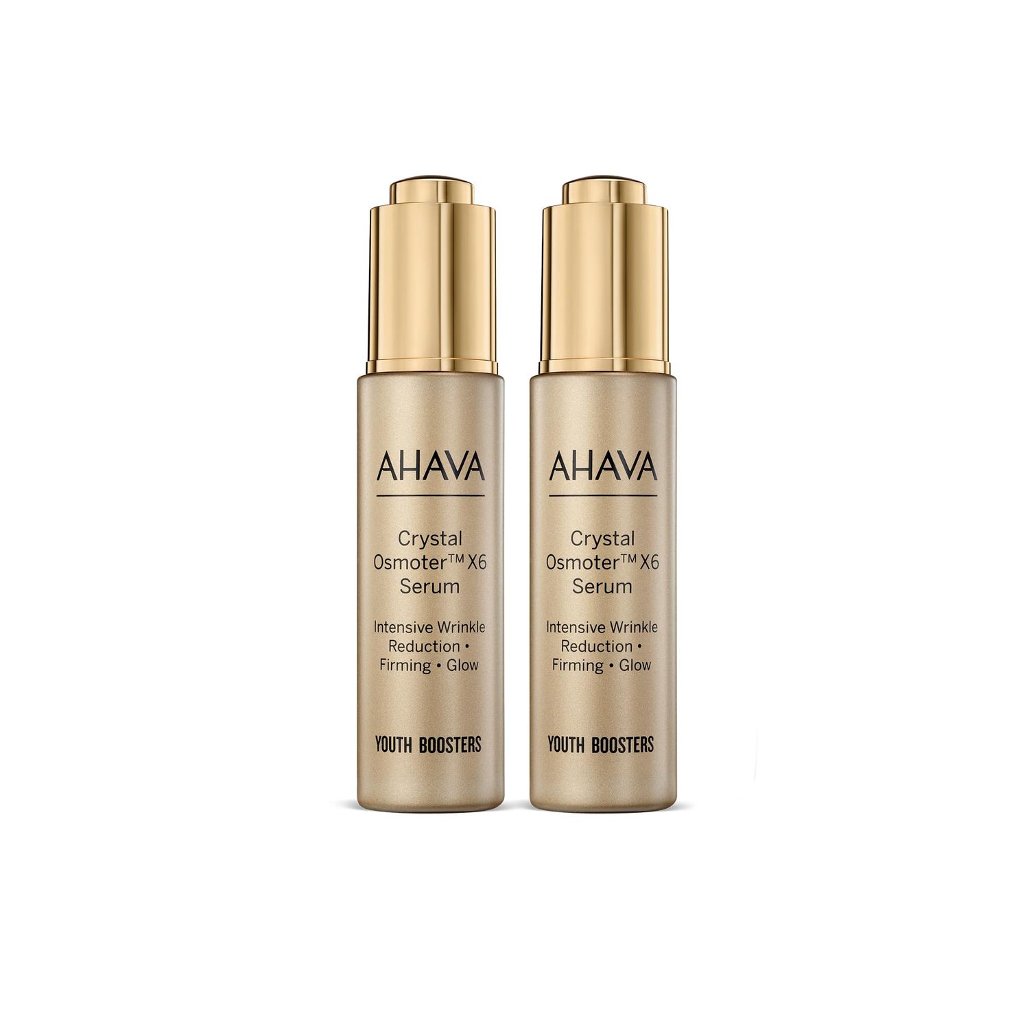 AHAVA Crystal Osmoter X6 Serum Duo Set, 1 Fl.Oz x 2 - Smooth oily lotion with Dead Sea Minerals &amp; Osmoter, to enhance skin radiance, provide firmness and treatment against wrinkles &amp; fine lines