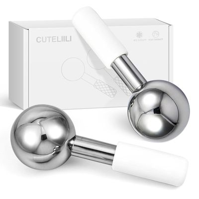 CUTELIILI Ice Globes for Face, Unbreakable Stainless Steel Ice Globes for Facials for Puffiness, Wrinkles,Ice Balls for Face Neck &amp; Eyes Skin Care