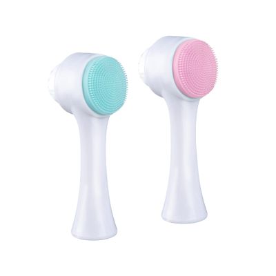 Facial Cleansing Brush 2 Pcs - Silicone Face Exfoliator Brush - 2in1 Face Brushes for Cleansing and Exfoliating Skin with Soft Bristles - Face Wash Brush/Massaging for Women