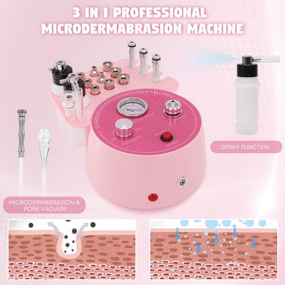 3 IN 1 Diamond Microdermabrasion Machine, Beauty Star 0-70cmHg Suction Dermabrasion Facial Machine, Professional Skin Care Device for Home and Salon Use, Face Pore Vacuum Glow Equipment
