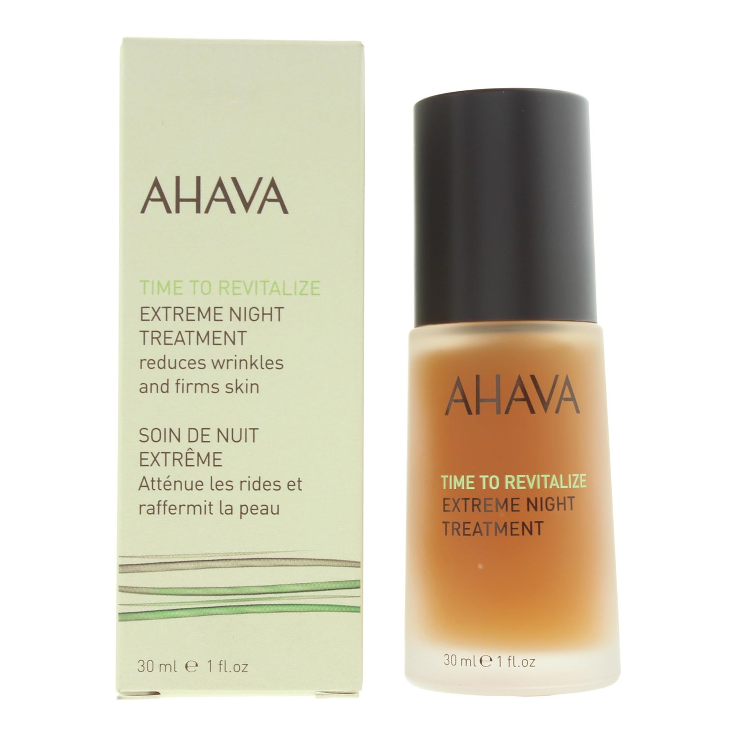 AHAVA Extreme Night Treatment - Exclusive Moisturizer, Neck &amp; Chest Cream, Smoothes Skin &amp; Reduces Wrinkles, Enriched with Patented Extreme Complex, Dead Sea Osmoter, Peptides &amp; Resveratrol 1 Fl.Oz