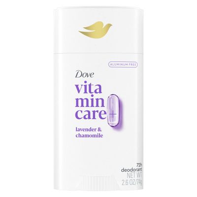 Dove VitaminCare+ Aluminum Free Deodorant Stick Lavender &amp; Chamomile for 72H Odor Protection, Breathable Deodorant for Women 2.6 oz