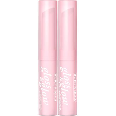 Burts Bees Gloss and Glow Glossy Balm, 100% Natural Origin, Winning in Pink, 1 Tube