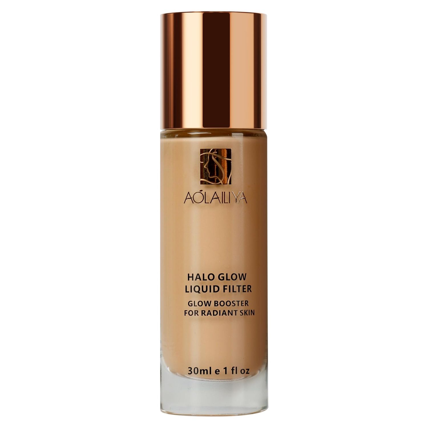 AOLAILIYA Natural Glow Liquid Filter, Face Complexion Booster For an All Day Radiant Glow Soft-Focus Look, Liquid Highlighter Primer, Glow Lotion, Vegan &amp; Cruelty-Free (Medium)
