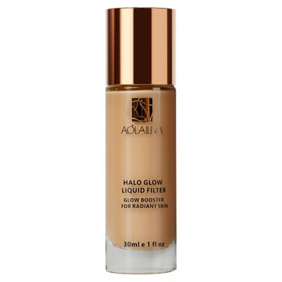 AOLAILIYA Natural Glow Liquid Filter, Face Complexion Booster For an All Day Radiant Glow Soft-Focus Look, Liquid Highlighter Primer, Glow Lotion, Vegan &amp; Cruelty-Free (Medium)
