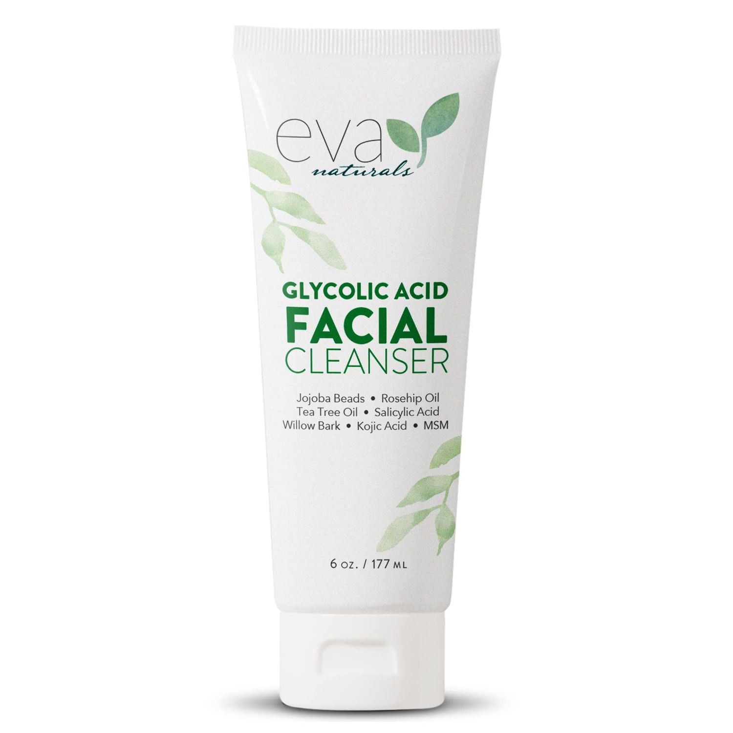 Eva Naturals Glycolic Acid Face Wash - Glycolic Acid Cleanser for Face - Glycolic Acid Wash - Glycolic Face Wash - Glycolic Cleanser for Face for Wrinkles &amp; Fine Lines, Blackheads &amp; Acne (6 Fl Oz)