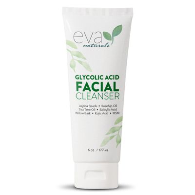 Eva Naturals Glycolic Acid Face Wash - Glycolic Acid Cleanser for Face - Glycolic Acid Wash - Glycolic Face Wash - Glycolic Cleanser for Face for Wrinkles &amp; Fine Lines, Blackheads &amp; Acne (6 Fl Oz)