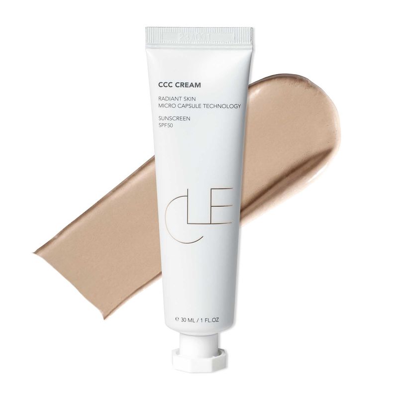 CLE Cosmetics CCC Cream (Warm Light 106 / SPF 50) - Color Correcting CC Cream with Sunscreen - Lightweight, Hydrating, Light to Medium Coverage Foundation - BB &amp; CC Cream Hybrid - 1 fl oz