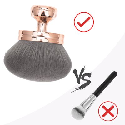 Blend &amp; Blur Extra Large Body Makeup Brush for Self Tanner,Leg Makeup &amp; Bronzer Self Tan Back Applicator, 3.2inch Wide Round Head Kabuki Brush For Application with Drawstring Bag (Rose Gold)