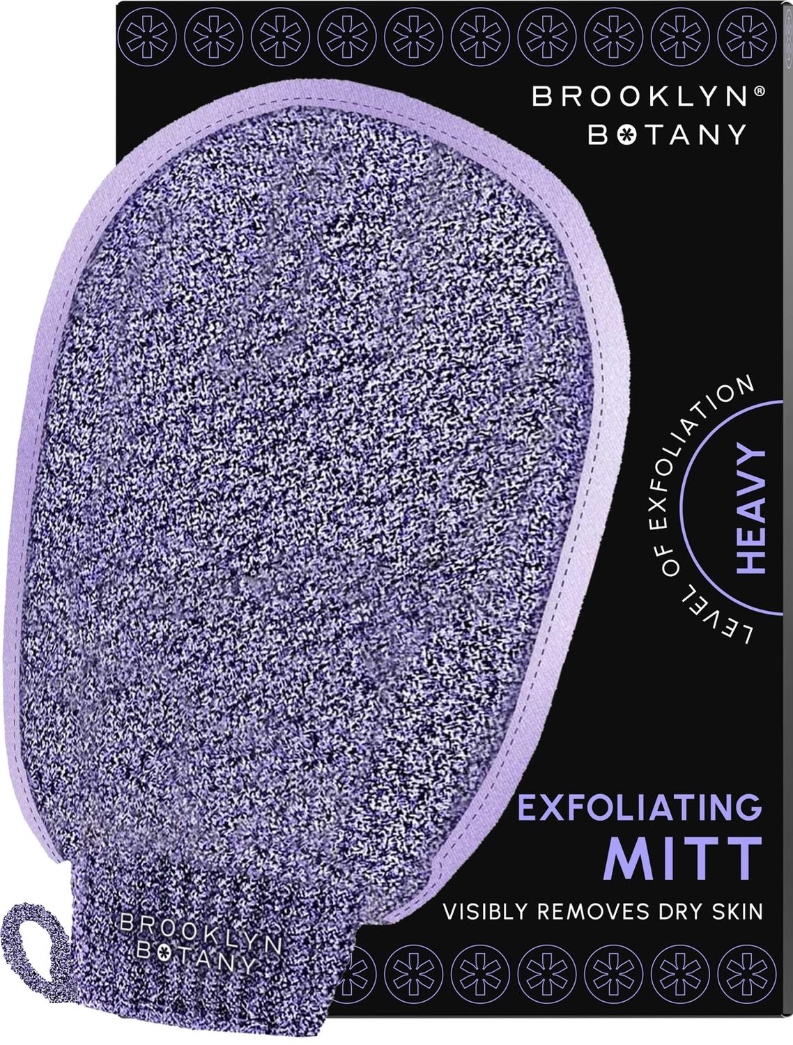 Brooklyn Botany Exfoliating Mitt for Bath and Shower - Heavy Duty Exfoliating Body Scrubber for Massage and Dead Skin Remover for Body - 1 Mitt