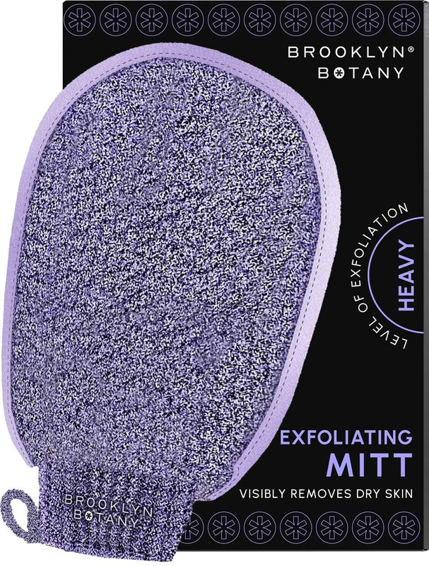 Brooklyn Botany Exfoliating Mitt for Bath and Shower - Heavy Duty Exfoliating Body Scrubber for Massage and Dead Skin Remover for Body - 1 Mitt