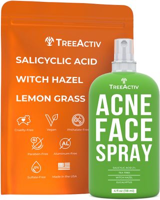 Acne Treatment Face Spray, 4 fl oz Facial Spray with Witch Hazel, Salicylic Acid Spray for Acne Prone and Oily Skin, Acne Spray for Hormonal, Severe Cystic Acne, Skin Clearing Toner, 1000 Sprays