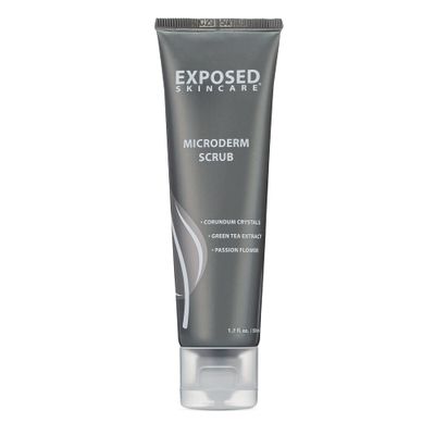 Exposed Skin Care Microderm Face Scrub to Improve Acne Scars, Blackheads, Fine Lines, Clogged Pores - Gentle Exfoliating Face Scrub with Corundum Crystals to Achieve Smooth, Glowing Skin (1.7 Fl Oz)