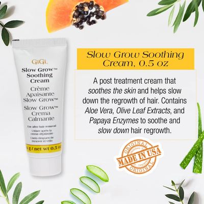 GiGi Hair Removal Cream for the Face - 1 oz, and Slow Grow Soothing Cream - 0.5 oz, Hair Removal Kit for Sensitive Skin, 1-pack