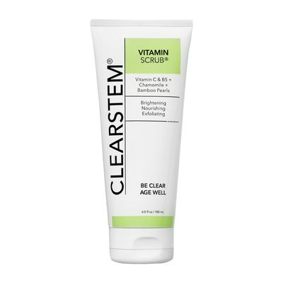 CLEARSTEM - VITAMINSCRUB - Antioxidant-Infused Scrub Cleanser - Exfoliating Face Wash + Body Scrub - Vitamin C, Hemp, Bamboo - Skin Care Products - Vegan, Gluten Free, Cruelty Free - 6 fl oz / 177ml