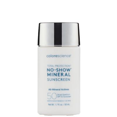 Colorescience Total Protection No-Show Mineral Sunscreen SPF 50, 1.7oz, 100% Invisible all-mineral sunscreen for all skin tones &amp; types