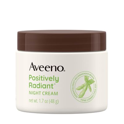 Aveeno Positively Radiant Moisturizing Face &amp; Neck Night Cream with Tone Correcting Soy &amp; Niacinamide, Night Cream Targets Dull Skin &amp; Evens Skin Tone &amp; Texture, Hypoallergenic, 1.7 oz