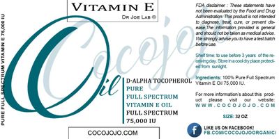 Dr Joe Lab Vitamin E Oil for Skin, Organic Vitamin E Oil for Hair, Face, Liquid Vitamin E, Vitamin E Body Oil, 100% Pure Natural Cold Pressed Unrefined, Moisturizes &amp; Nourishes, Non GMO - 32 Oz