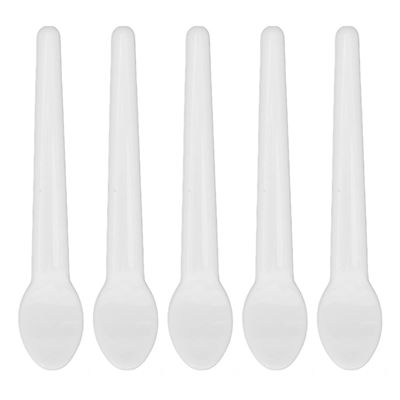 Cosmetic Spatula, 50pcs Cosmetic Cream Spatula Small Spoon Shaped Washable Eye Cream Spatula for Nail Glue Spatula Facial Cream Mask Scoop Skin Care Plastic Spoon for Mixing