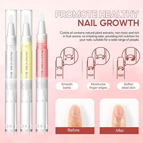 COSCELIA 16 pcs Cuticle Oil Pens Bulk for Nails Cuticle Revitalizer Oil Pens Set Nail Care Nourishment Treatment Moisturized Repair Pen Manicure Tools for Gel Nails