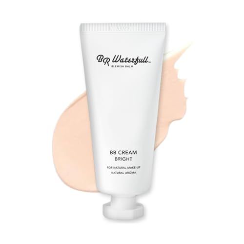 BR Waterfull Blemish Balm (Bright), BB Cream, Korean BB Cream, Dewy Finish, Moisturizing Medium Flawless Coverage, Glowing Skin Tone, Glow &amp; Dewy Makeup,1.41oz