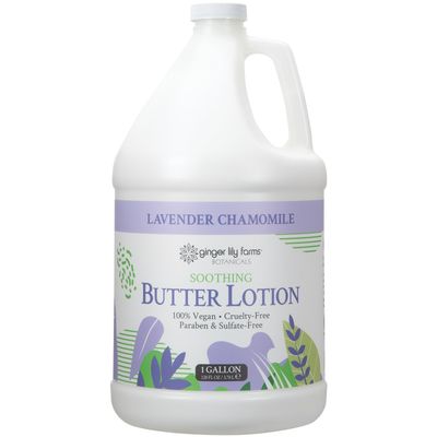 Ginger Lily Farms Botanicals Soothing Butter Lotion for Dry Skin, 100% Vegan &amp; Cruelty-Free, Lavender Chamomile Scent, 1 Gallon Refill (128 fl oz)