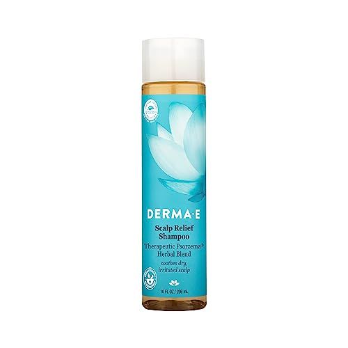 Derma E Scalp Relief Shampoo with Psorzema Herbal Blend - All Natural Scalp Treatment &amp; Dandruff Shampoo - Soothes Itchy Scalp and Promotes Scalp Health, 10 Fl oz