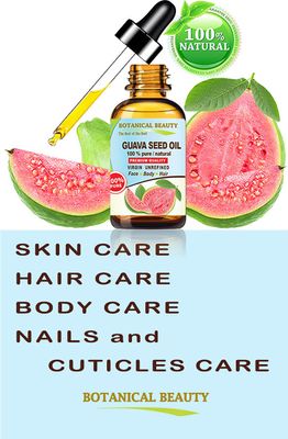 Botanical Beauty GUAVA SEED OIL 100% Pure Natural Virgin Unrefined Cold Pressed 0.5 Fl. Oz.- 15 ml for FACE, SKIN, BODY, HAIR, NAILS Anti-Aging Vitamin C