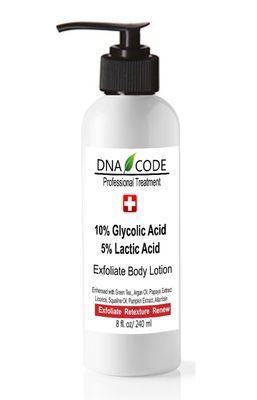 DNA CODE Skin Care Magic Lotion- 10% Glycolic 5% Lactic Acid Exfoliatingl Body Lotion w/Green Tea, Argan Oil, Papaya, Licorice.