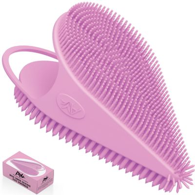 Avilana Silicone Face Scrubber- Dual Sided Manual Facial Cleansing Brush -Face Scrubber and Exfoliator- Deep Cleansing for All Skin Type (Pink)