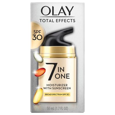 Facial Moisturizing Lotion SPF 30 by Olay Total Effects for Dry Skin, 7 Benefits including Minimize Pores, Anti-Aging, 1.7 oz