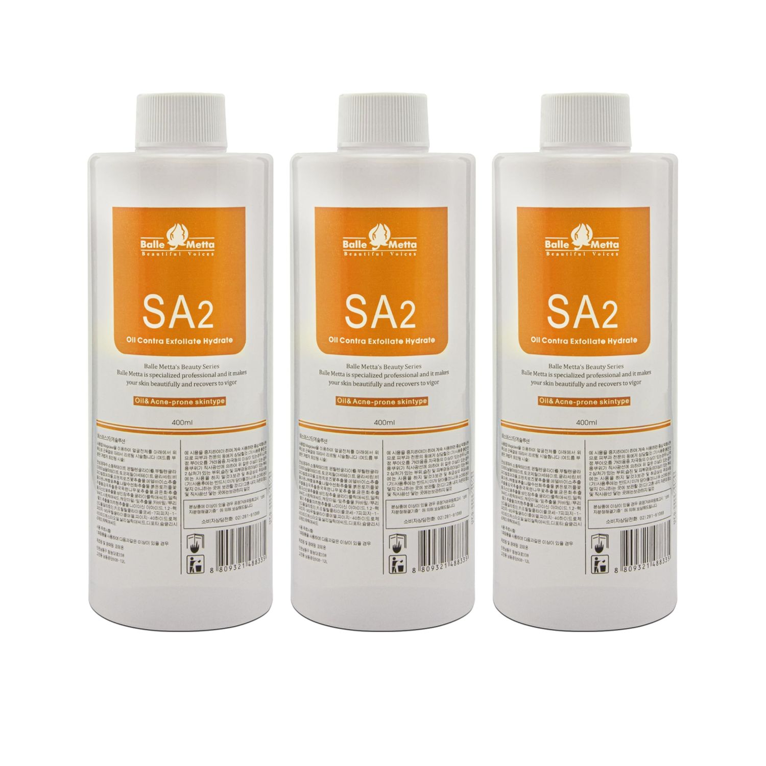 AS1 SA2 AO3 Aqua Peeling Solution Skin Care Aquapeel Serum For Hydro Facial Dermabrasion Machine Cleansing And Moisturizing 400ml/14.1Fl.oz Set Of 3 Bottles SA2 Elitzia ETSA02
