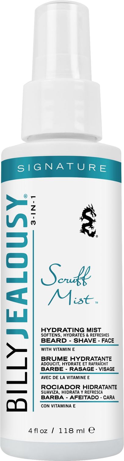 Billy Jealousy Signature Scruff Mist 3-in-1 Hydrating Beard, Shave &amp; Face Spray for Men with Vitamin E | Soften Stubble, Refresh, Tone &amp; Moisturize Skin, and Promote Healthy Beard Growth, 4 Fl Oz