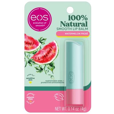 eos 100% Natural Lip Balm- Watermelon Fros, Dermatologist Recommended for Sensitive Skin, All-Day Moisture Lip Care, 0.14 oz