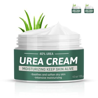 Berlaney Urea Cream 40 Percent For Feet Maximum Strength with 2% Salicylic Acid 8.6 oz (Pack of 2), Foot Cream For Dry Cracked Heels Feet Knees Elbows, Aloe Vera For Callus Remover &amp; Deep Moisturizes