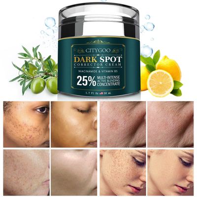 CITYGOO Dark Spot Remover for Face and Body, Corrector Cream, Natural Ingredient,Enriching Skin Care For All Skin Tones - Melasma, Freckle, Sun Spot Remover &amp; Blemish Reducer-1.7 FL OZ