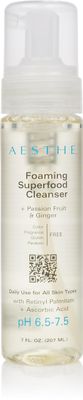 Aesthe Foaming Superfood Face Cleanser - Passionfruit &amp; Ginger - Gentle Cleaning Formula for All Skin Types - Oily, Combination, Dry, Normal, Sensitive - Remove Makeup, Cleanse, Hydrate - 7 fl oz