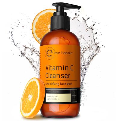 Eve Hansen Vitamin C Cleanser Face Wash - Natural Face Soap with Aloe Vera, Vitamin E &amp; Rosehip Oil - Refreshing, Gentle, Moisturizing, Cruelty-Free Skincare 8 oz